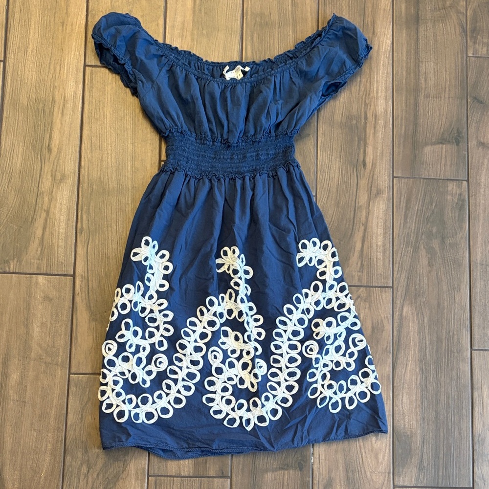 Max Studio Navy and White Dress